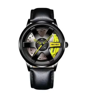 [Yellow P] Mode hommes voiture roue montres de luxe en acier inoxydable montre étanche pour hom