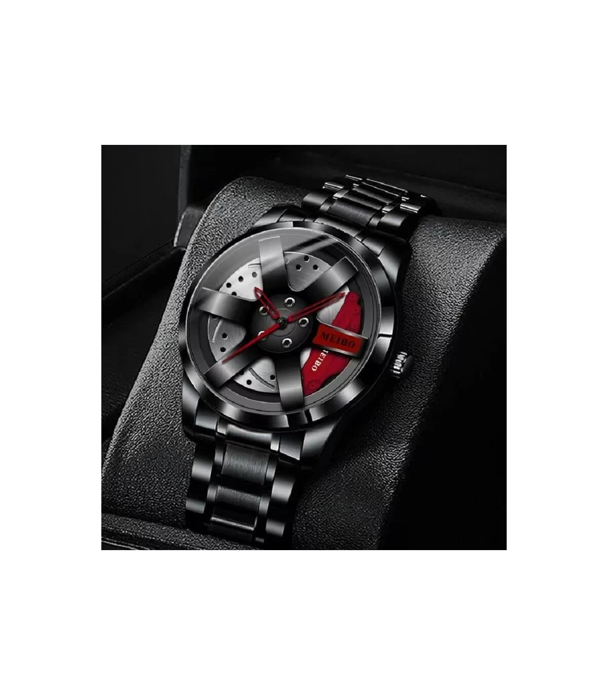 [Yellow P] Mode hommes voiture roue montres de luxe en acier inoxydable montre étanche pour hom
