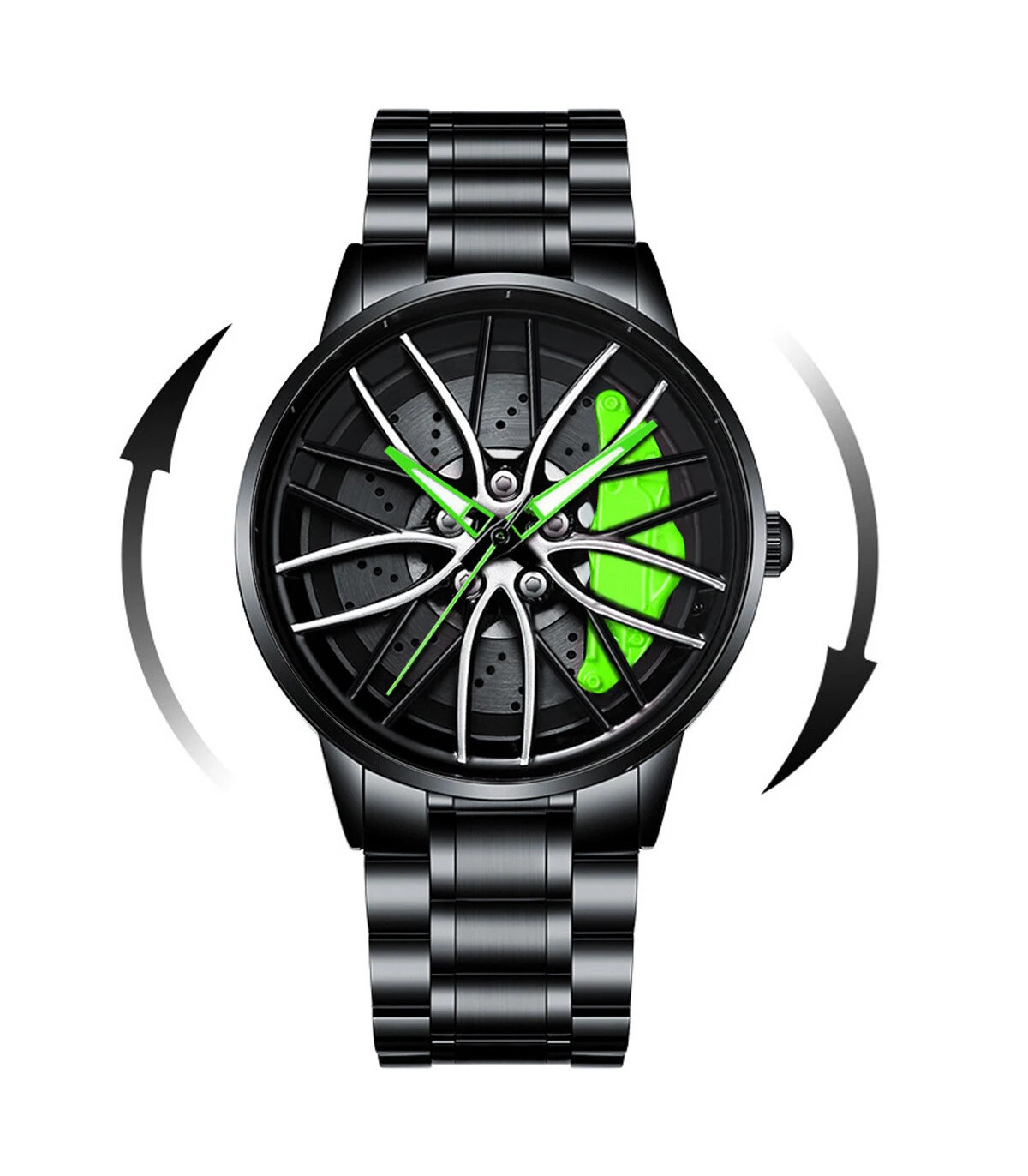 [LT03-LV] Montre de voiture à cadran rotatif, mouvement à Quartz, en acier inoxydable, VA AV VO