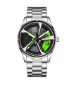 [Silver green] LIGE nouveau sport hommes voiture roue montres affaires étanche montre à Quartz 