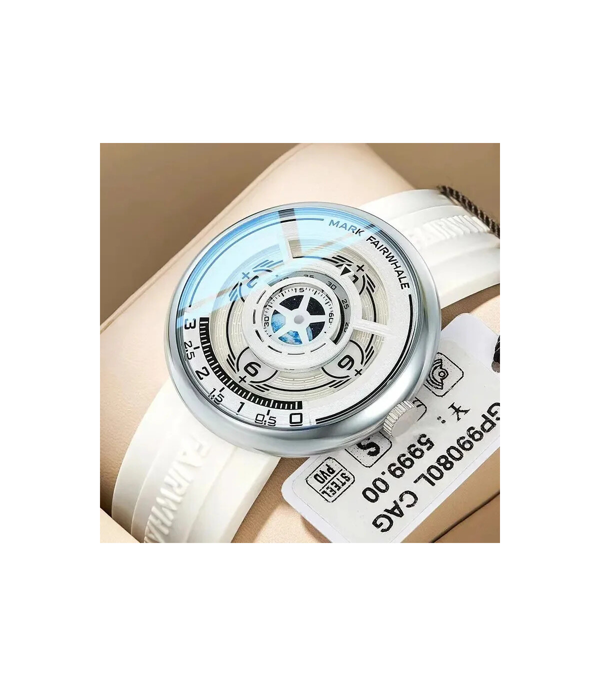 [C] Mark Fairwhale 5990 nouveau 2025 mode Original Unique silicone Quartz montre pour hommes ve