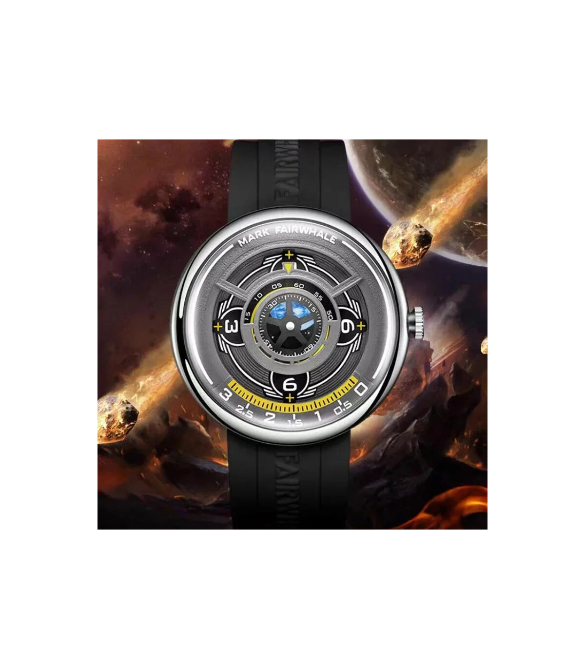 [C] Mark Fairwhale 5990 nouveau 2025 mode Original Unique silicone Quartz montre pour hommes ve