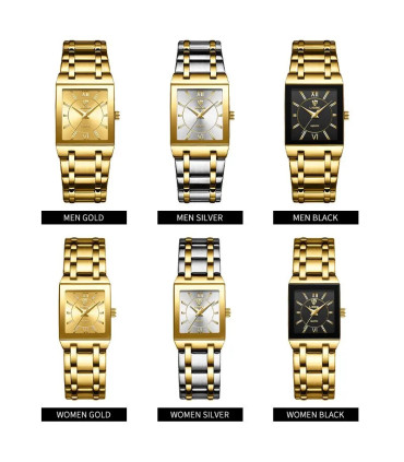 [Men Gold] LiEBIG luxe montres à Quartz doré pour femme fille mâle mode 30 m étanche femmes dam