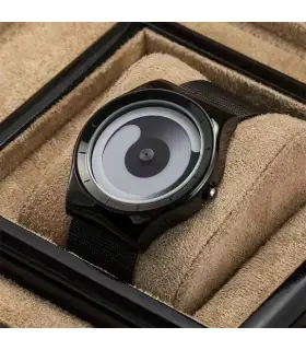 [Black white] Montre à quartz Vortex Pointless pour homme, style créatif, couple apprenant et v