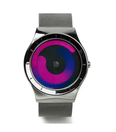 [Black white] Montre à quartz Vortex Pointless pour homme, style créatif, couple apprenant et v