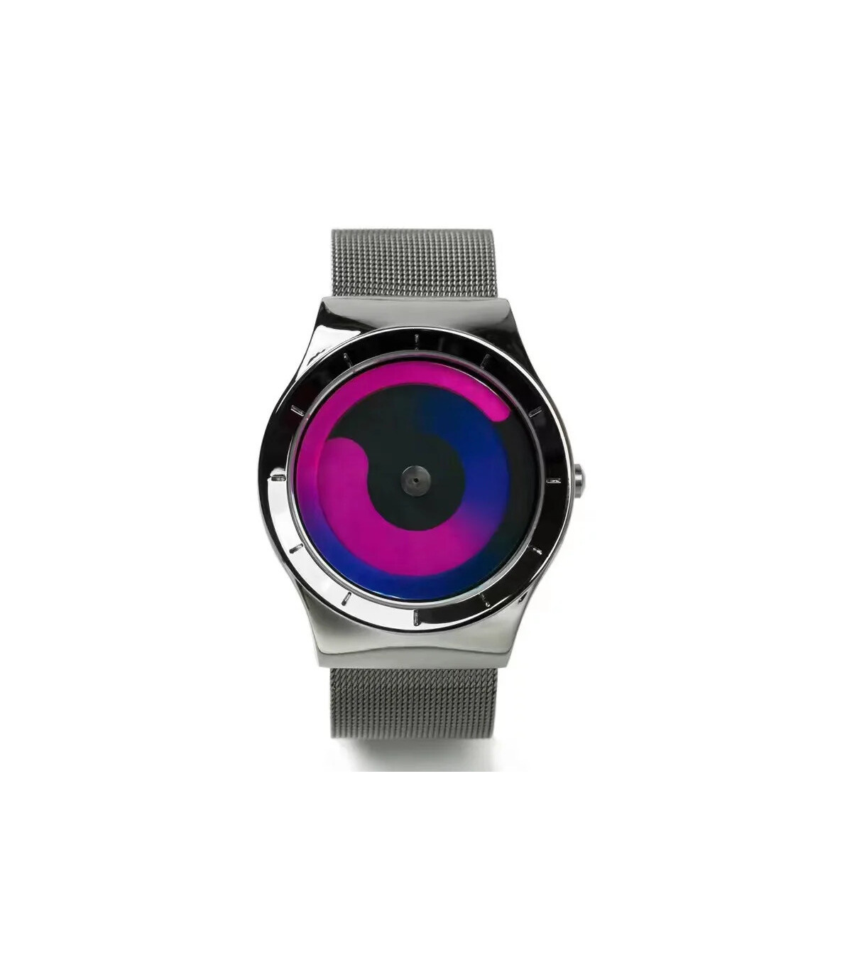 [Black red] Montre à quartz Vortex Pointless pour homme, style créatif, couple apprenant et viv