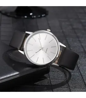 [Black White] Montre à Quartz décontractée pour hommes, marque de luxe, célèbre, horloge mascul