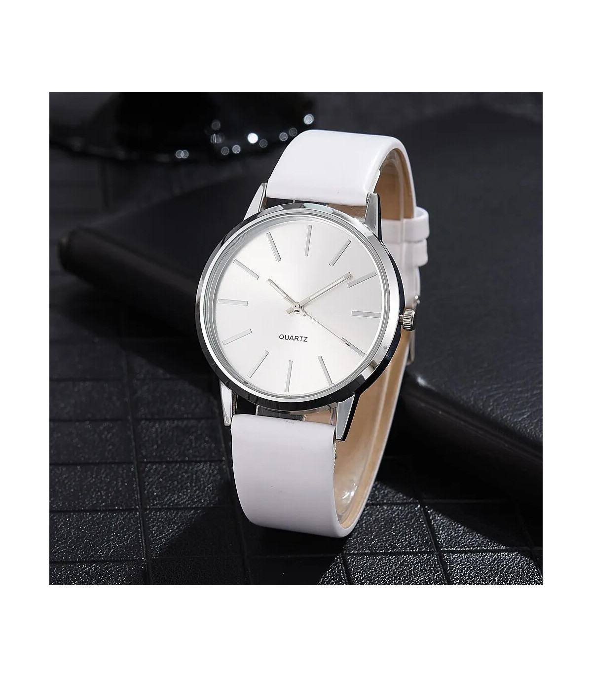 [Black White] Montre à Quartz décontractée pour hommes, marque de luxe, célèbre, horloge mascul