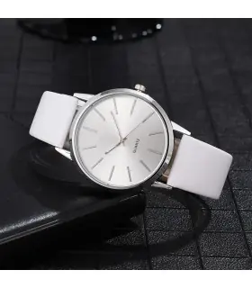 [White] Montre à Quartz décontractée pour hommes, marque de luxe, célèbre, horloge masculine, S