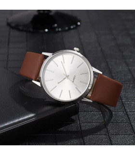 [Coffee White] Montre à Quartz décontractée pour hommes, marque de luxe, célèbre, horloge mascu
