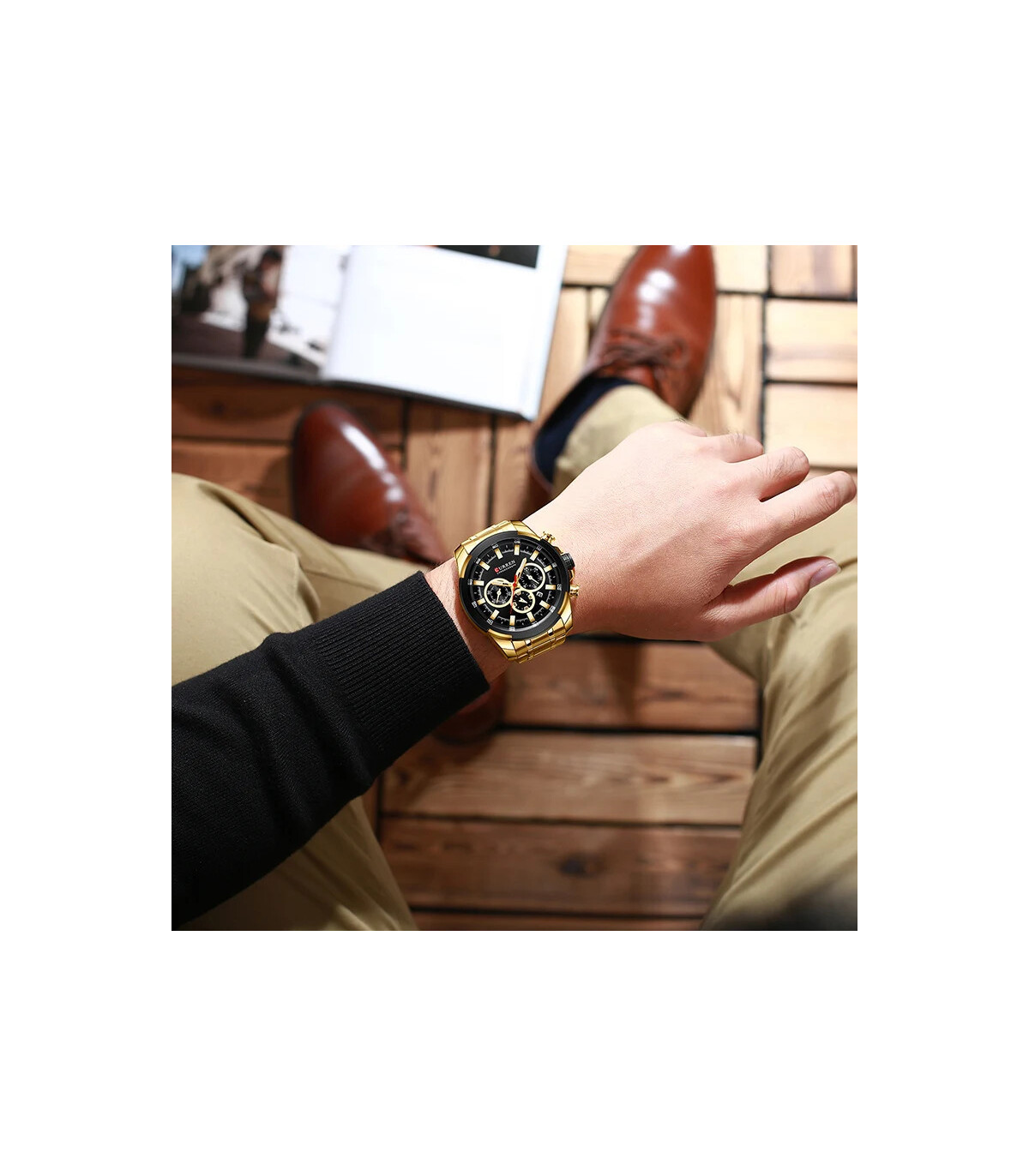 [G B Box] CURREN montres pour hommes Top marque grande montre de Sport de luxe hommes militaire