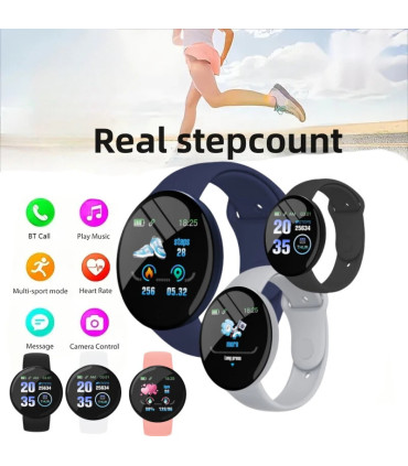 [With Original Box Dark Blue] 2025 nouveau D18 multifonctionnel montre intelligente femmes Blue