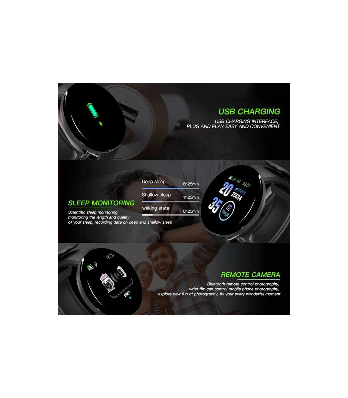 [With Original Box Pink] 2025 nouveau D18 multifonctionnel montre intelligente femmes Bluetooth