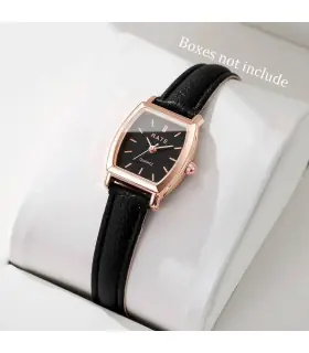 [C Without Box] Mode femmes montres décontracté petit cadran bracelet en cuir femmes montre à Q