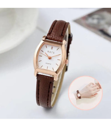 [B Without Box] Mode femmes montres décontracté petit cadran bracelet en cuir femmes montre à Q