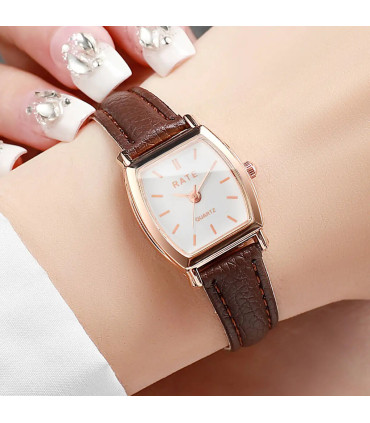 [B Without Box] Mode femmes montres décontracté petit cadran bracelet en cuir femmes montre à Q