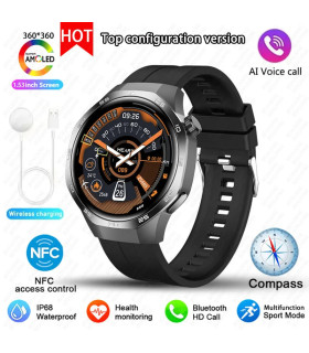 [GPS NFC Watch GT5Pro Black] Nouveau pour Huawei montre GT5 Pro montre intelligente HD AMOLED é