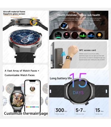 [GPS NFC Watch GT5Pro Brown leather] Nouveau pour Huawei montre GT5 Pro montre intelligente HD 