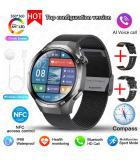 [GPS NFC Watch GT5Pro Black mesh belt] Nouveau pour Huawei montre GT5 Pro montre intelligente H