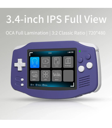 [Indigo 64G] Console de jeu portable rétro RG34XX, écran IPS 3.4 pouces, système Linux 64 bits,