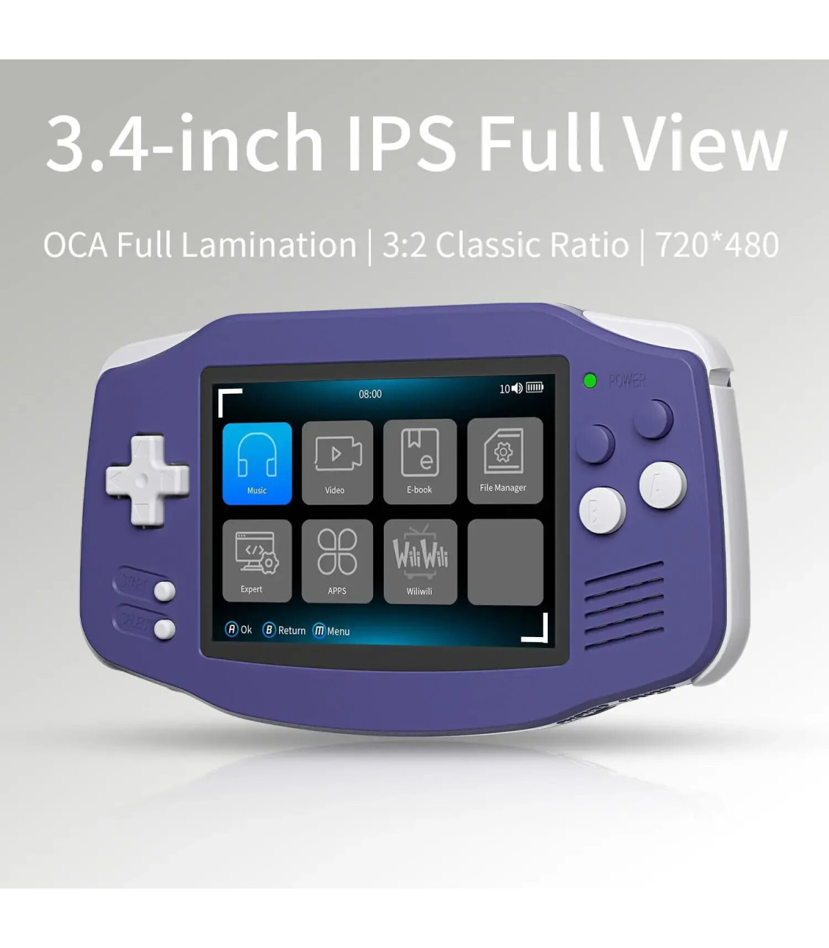 [Indigo 64G] Console de jeu portable rétro RG34XX, écran IPS 3.4 pouces, système Linux 64 bits,
