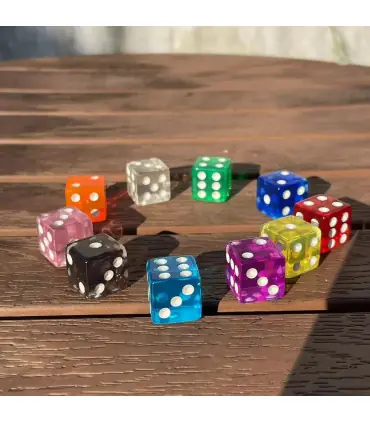 [10 color] 10 pièces/ensemble 16mm Transparent coloré 6 faces D6 Point dés pour Casino famille 