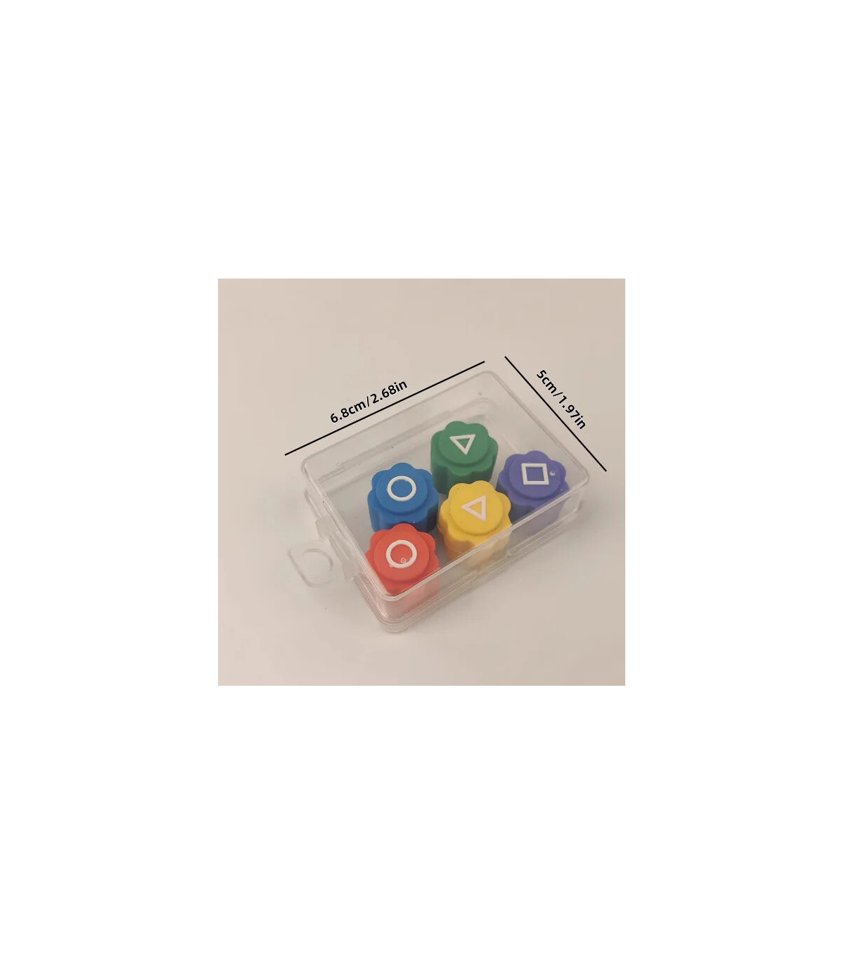 [1pcs] Nouveau jeu Karamari dés accessoires de jeu de fête carré rond Triangle impression Bar a