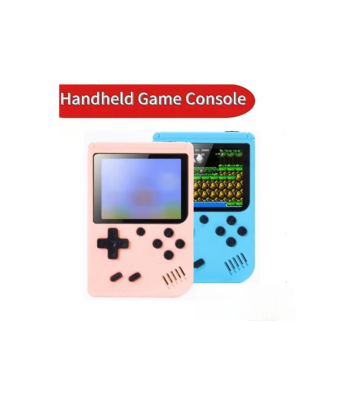 [Blue] Mini Console de jeu vidéo Portable rétro, 8 bits, écran LCD couleur 3.0 pouces, lecteur 