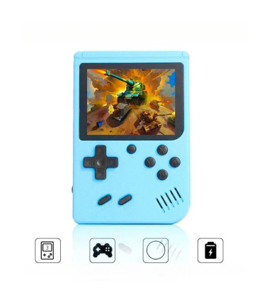 [Blue] Mini Console de jeu vidéo Portable rétro, 8 bits, écran LCD couleur 3.0 pouces, lecteur 