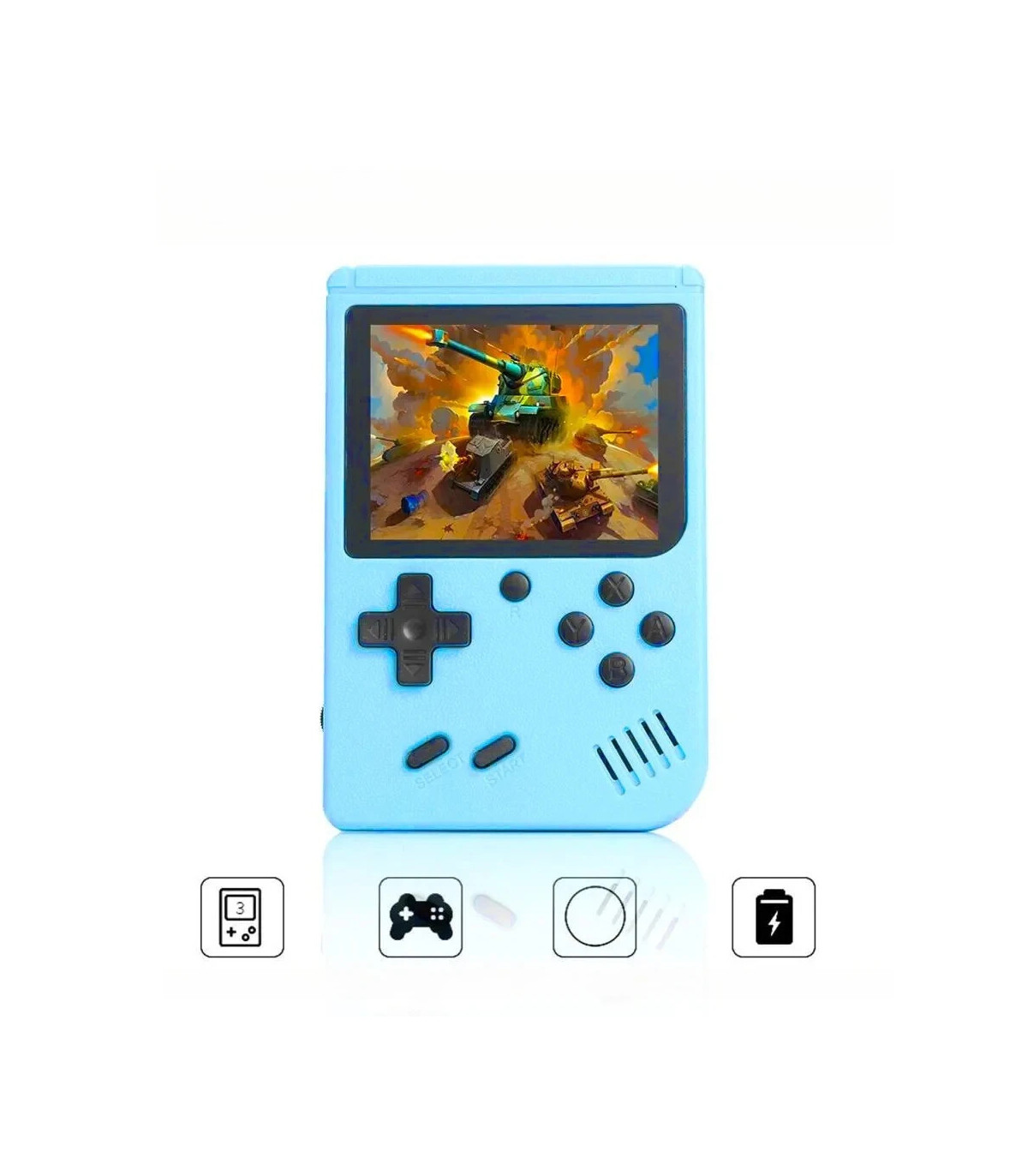 [Blue] Mini Console de jeu vidéo Portable rétro, 8 bits, écran LCD couleur 3.0 pouces, lecteur 