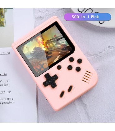 [Pink] Mini Console de jeu vidéo Portable rétro, 8 bits, écran LCD couleur 3.0 pouces, lecteur 