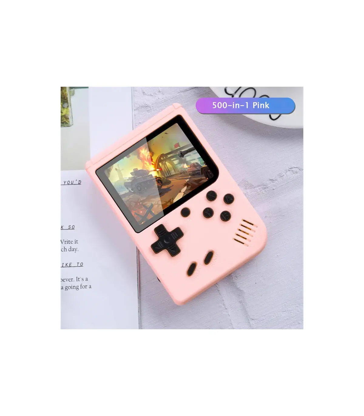 [Pink] Mini Console de jeu vidéo Portable rétro, 8 bits, écran LCD couleur 3.0 pouces, lecteur 