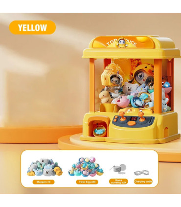 [Yellow] Grande taille bricolage poupée Machine enfants pièce à monnaie jouer jeu Mini griffe a