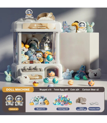 [White] Grande taille bricolage poupée Machine enfants pièce à monnaie jouer jeu Mini griffe at