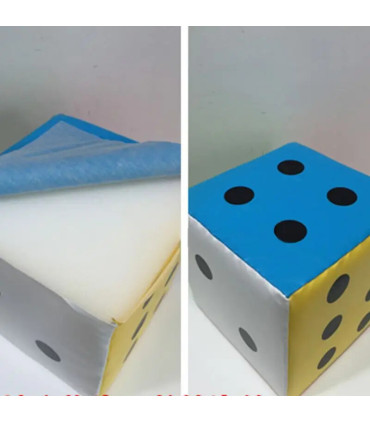 [12cm] Super grande éponge colorée à six côtés, accessoires de jeu de fête, aide au fuchsia, mu