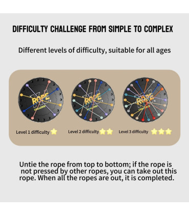 [Black] Puzzle corde jeu défi stratégie décryptage jeu de société pensée logique formation inte