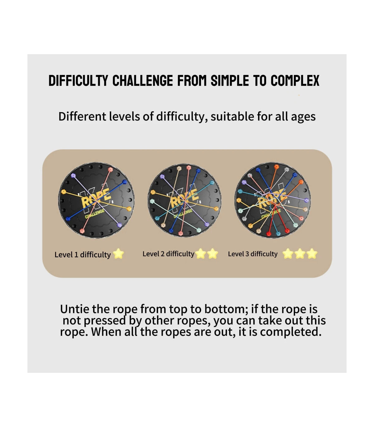 [Black] Puzzle corde jeu défi stratégie décryptage jeu de société pensée logique formation inte