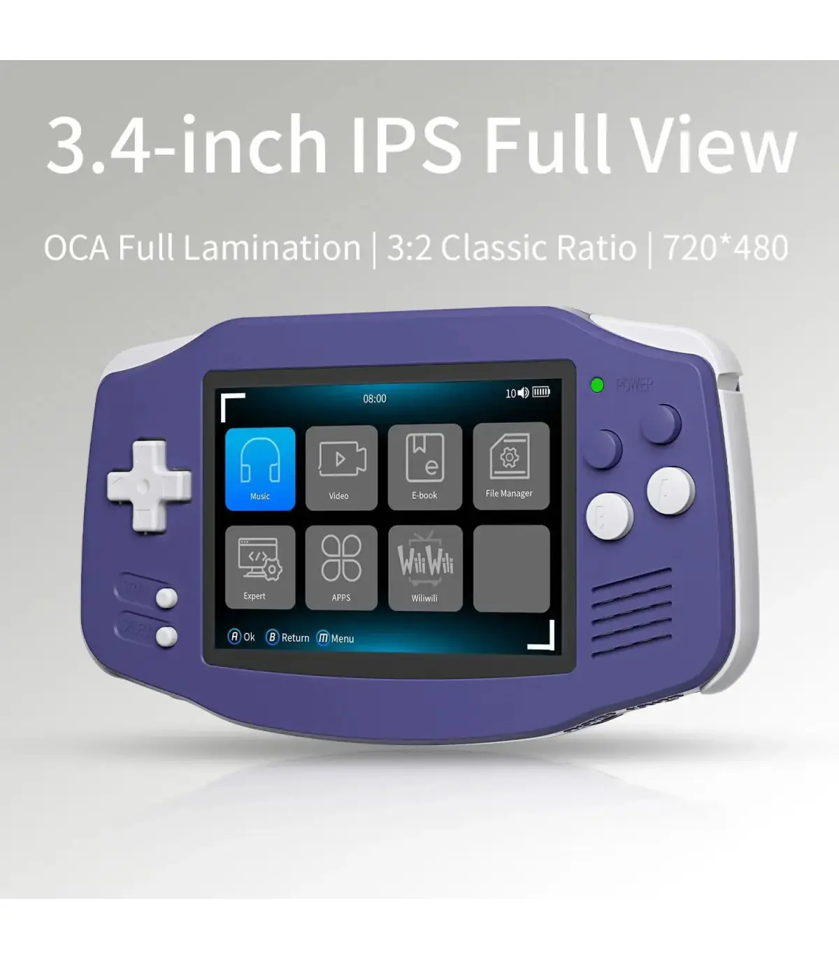 [T Green 64G] Console de jeu portable rétro RG34XX, écran IPS 3.4 pouces, système Linux 64 bits