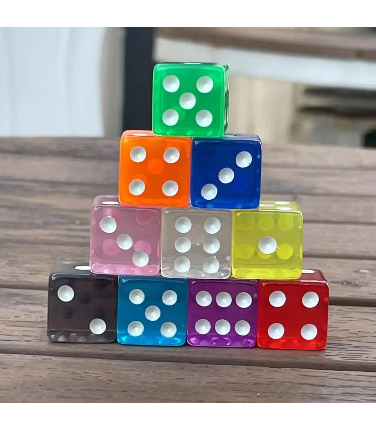 [10 color] 10 pièces/ensemble 16mm Transparent coloré 6 faces D6 Point dés pour Casino famille 