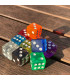 [10 color] 10 pièces/ensemble 16mm Transparent coloré 6 faces D6 Point dés pour Casino famille 