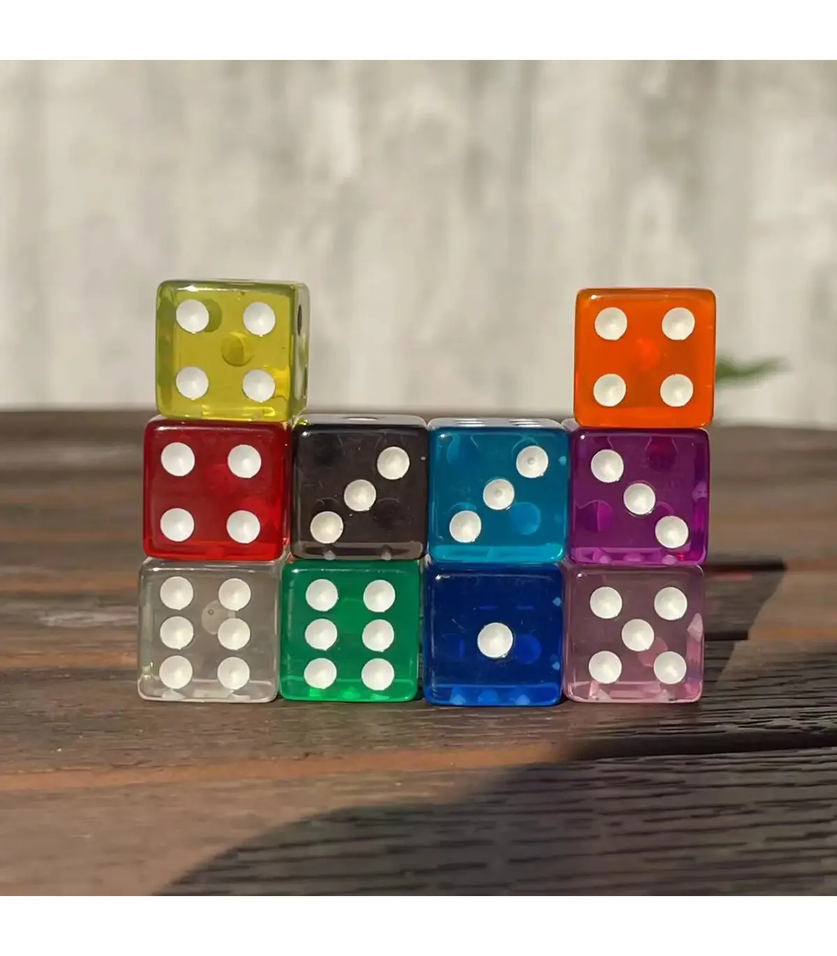 [10 color] 10 pièces/ensemble 16mm Transparent coloré 6 faces D6 Point dés pour Casino famille 