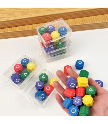 [1pcs] Nouveau jeu Karamari dés accessoires de jeu de fête carré rond Triangle impression Bar a