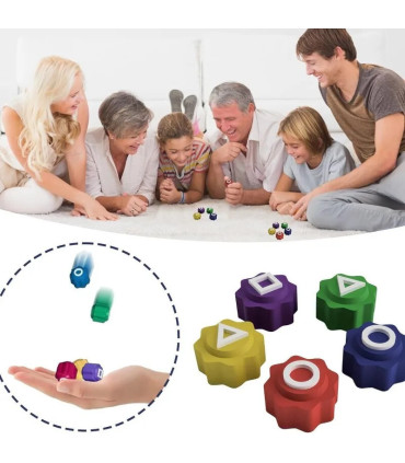 [1pcs] Nouveau jeu Karamari dés accessoires de jeu de fête carré rond Triangle impression Bar a