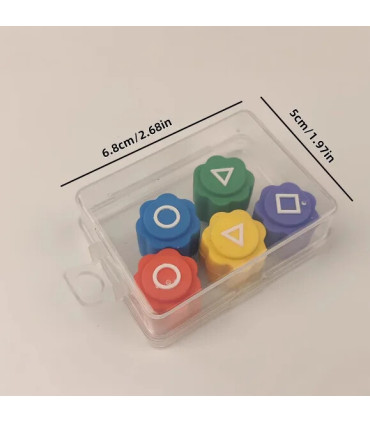 [1pcs] Nouveau jeu Karamari dés accessoires de jeu de fête carré rond Triangle impression Bar a