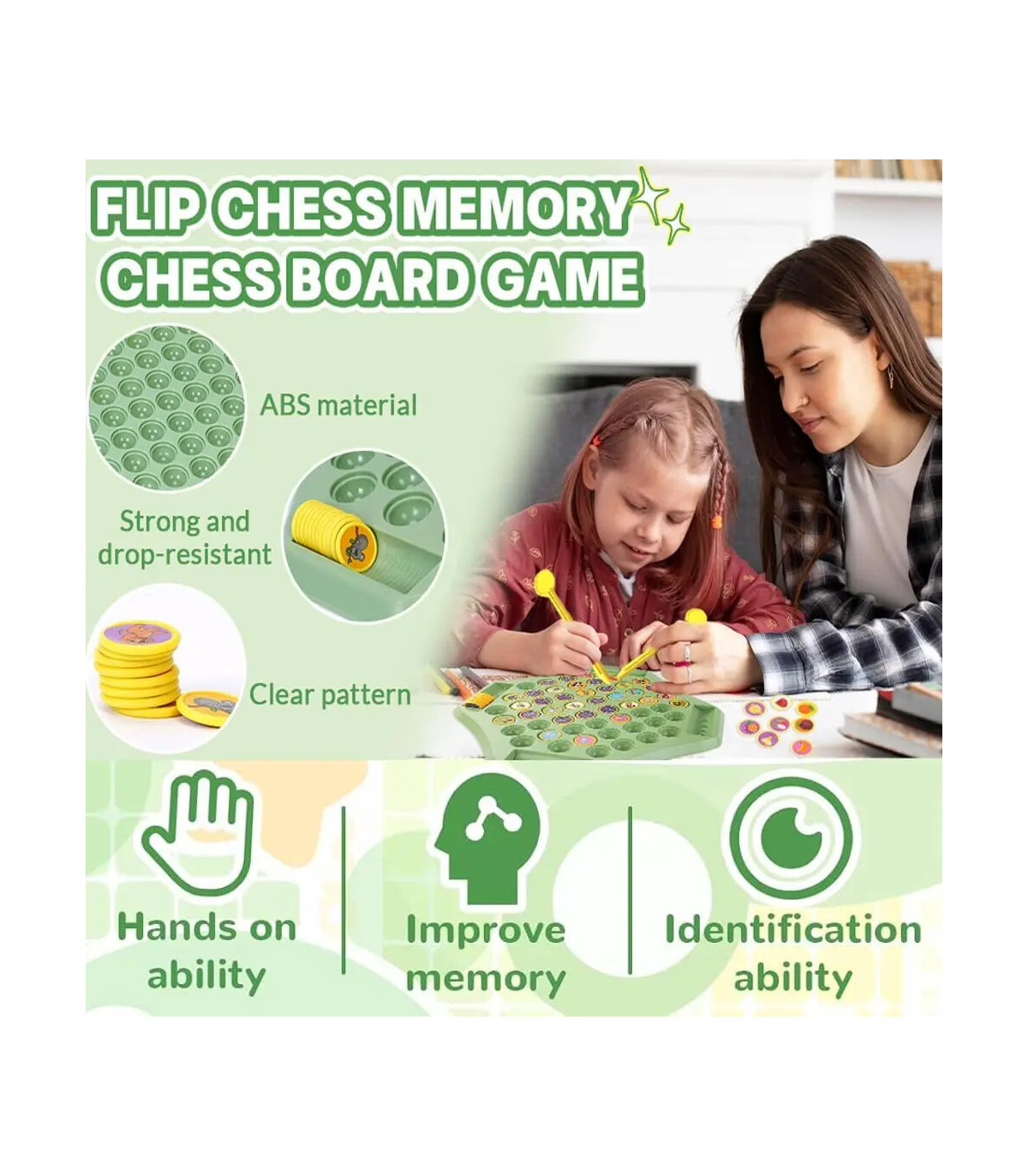 [Fruit] Puzzle enfant fruits animaux retournés correspondant échecs multijoueur jeu de société 