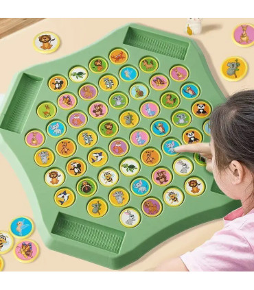 [Track Logic Chess] Puzzle enfant fruits animaux retournés correspondant échecs multijoueur jeu