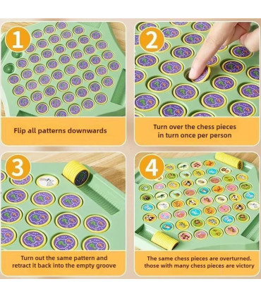 [Track Logic Chess] Puzzle enfant fruits animaux retournés correspondant échecs multijoueur jeu