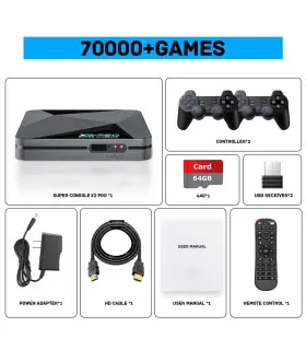 [64g EU] KINHANK-Super console de jeu vidéo rétro, X2 Pro, 90000 jeux vidéo pour PS1, DC, MAclo