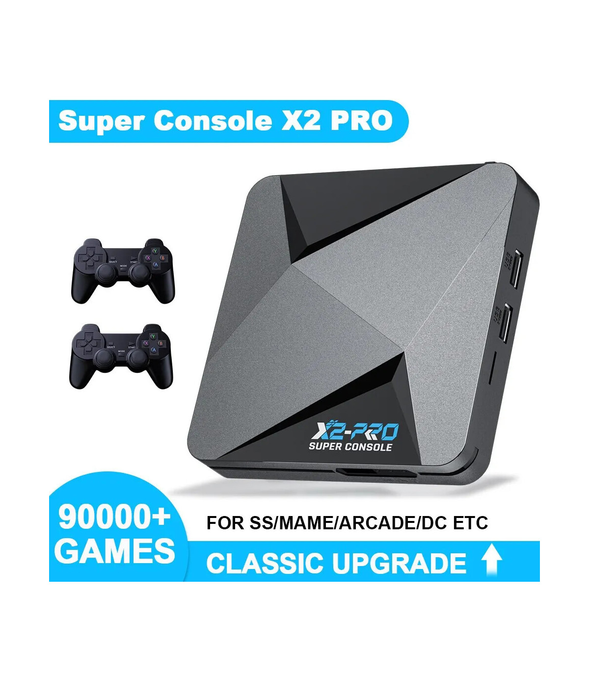 [64g Royaume-Uni] KINHANK-Super console de jeu vidéo rétro, X2 Pro, 90000 jeux vidéo pour PS1, 