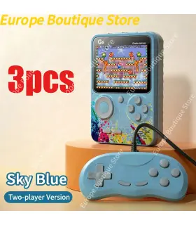 [Double Blue 3pcs] Console de jeu vidéo de 3.0 pouces, Mini TV rétro Portable, lecteur de jeu P